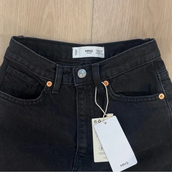 Mango Black wash denim midi skirt XXS - Picture 4 of 4